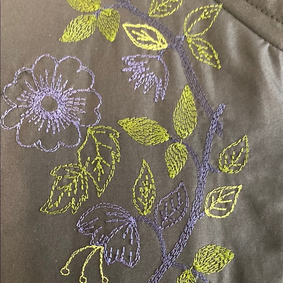 Sigrid Olsen Jacket Long Silk Embroidered Asian Inspired Quiet Luxury Size 12 - Picture 4 of 16